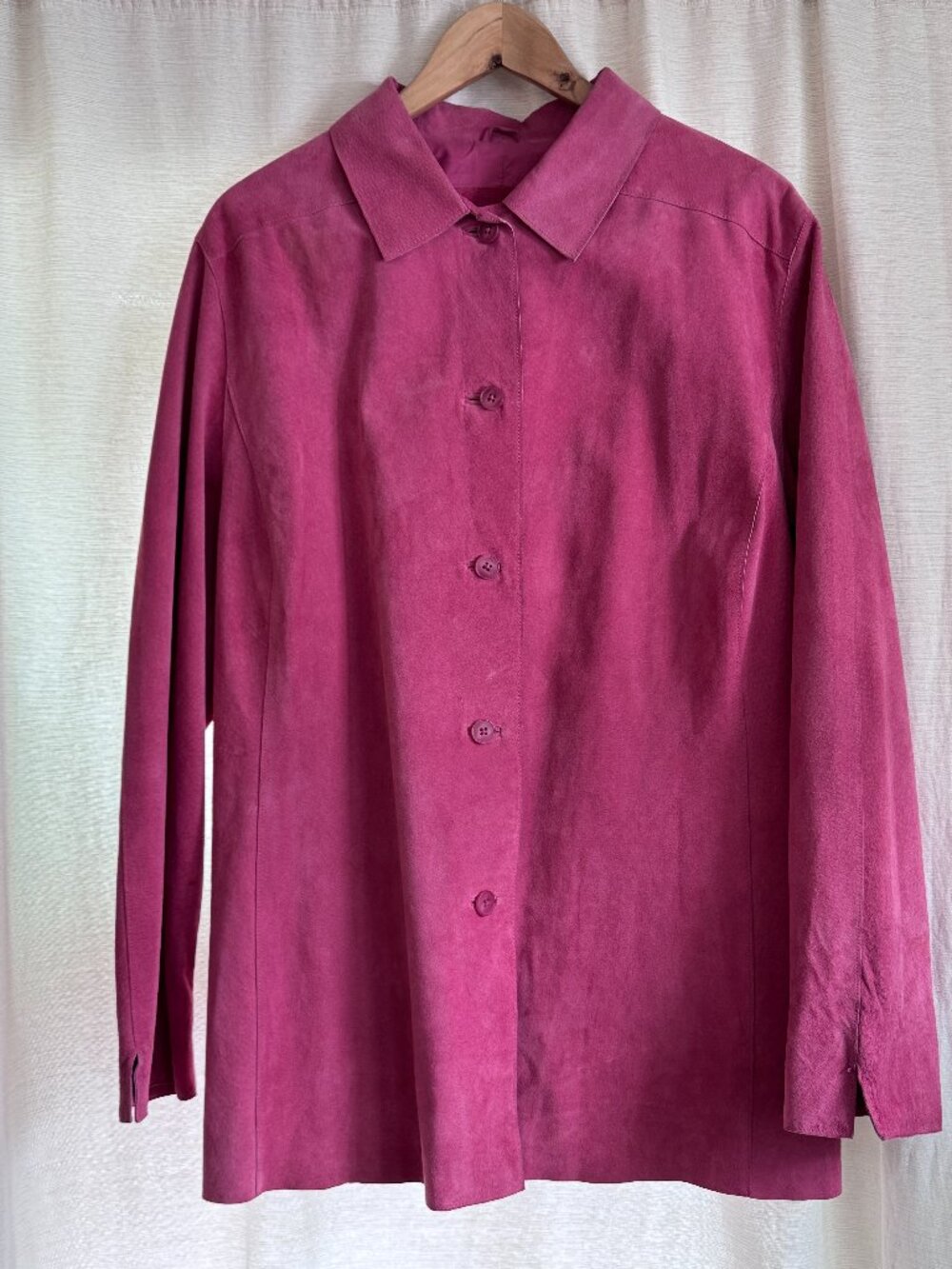 Valerie Stevens Woman Pink Suede Leather Shirt Jacket 2X